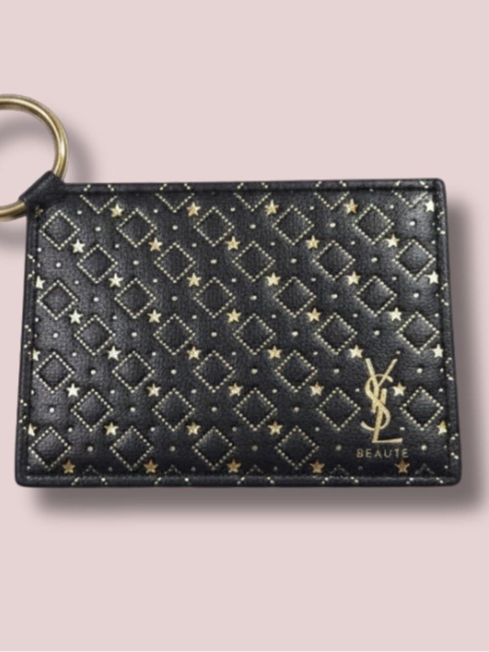 YSL Beauté Holiday Mirror Keyring Black Gold VIP Beauty Accessory NEW